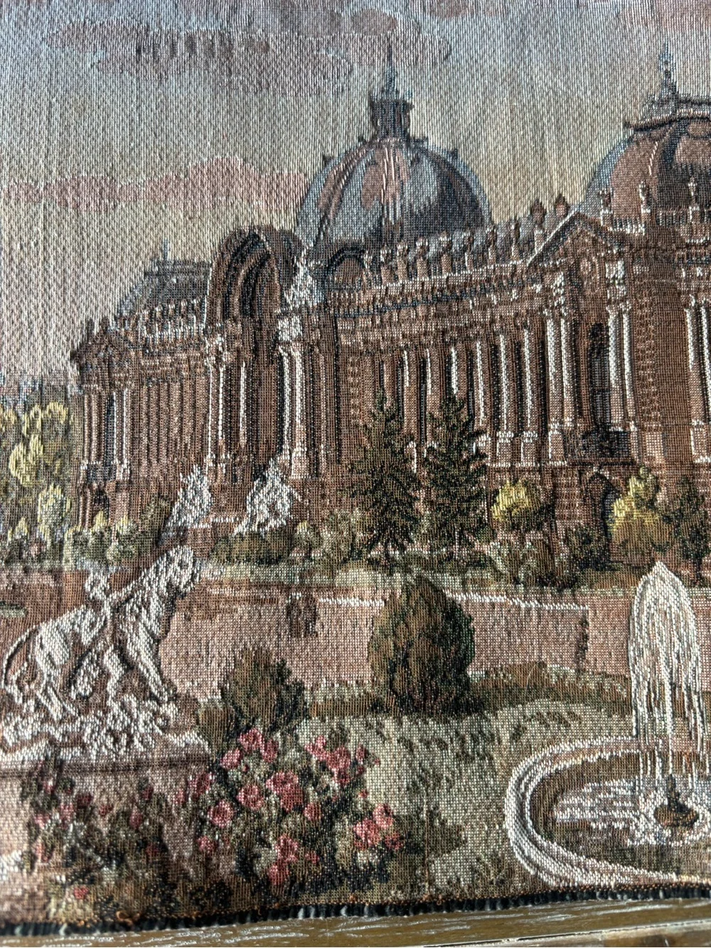Vintage French Architectural Tapestry